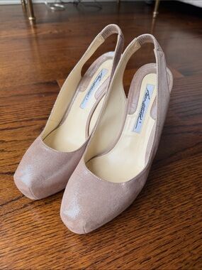 Brian Atwood shimmer Slingback Pumps